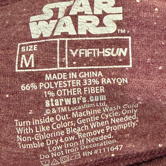 Star Wars Retro Graphic Varsity Tee – Maroon Speckle – Size M Women’s - Picture 5 of 9